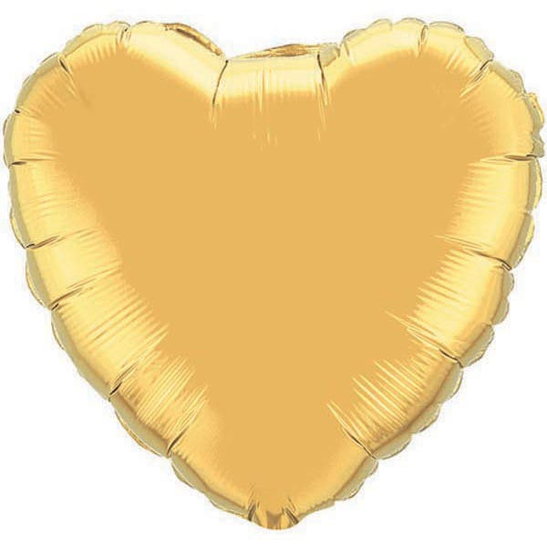 36" Heart Foil Mylar Balloon Metallic Gold
