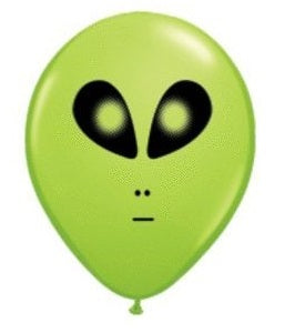 5" Lime Green Space Alien (100 Per Bag) Latex Balloons