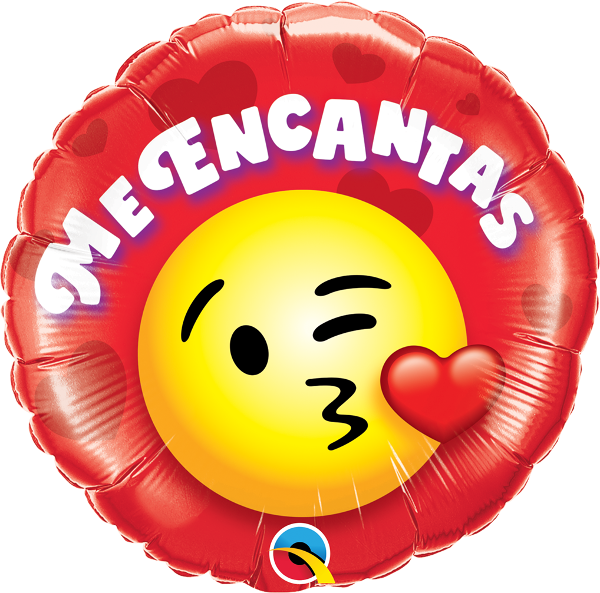 18" Round Me Encantas Smiley Foil Balloon (Spanish)
