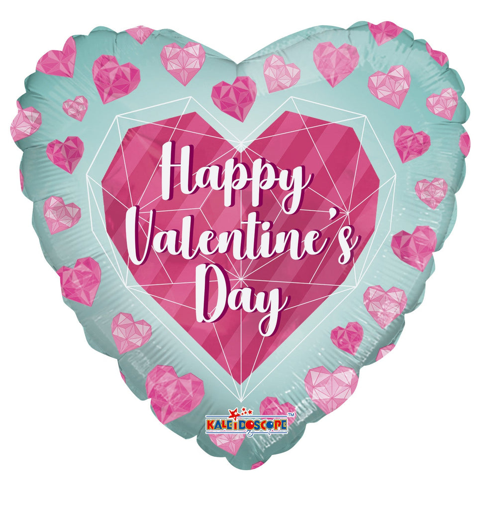 18" Happy Valentine's Day Diamond Foil Balloon