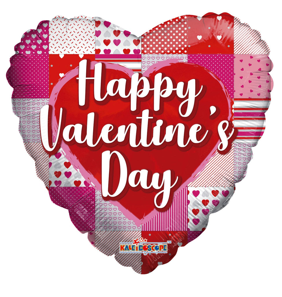 18" Happy Valentine's Day Patterns & Heart Foil Balloon