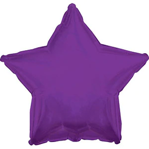 18" CTI Brand Purple Star Foil Balloon
