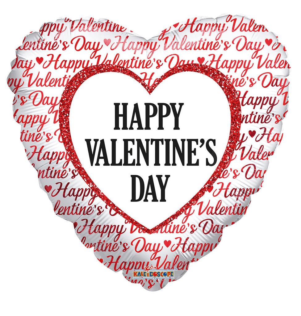 17" Happy Valentine's Day Red And White Foil Balloon