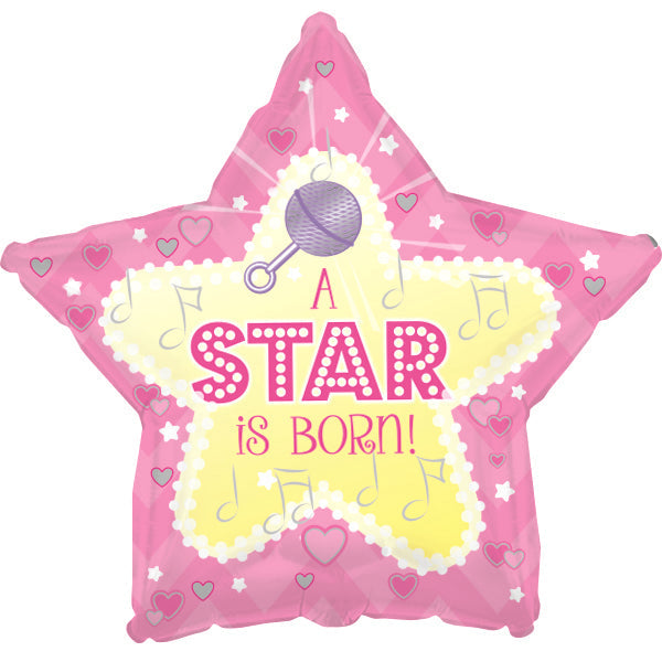 18" Star Is Born - Pink Foil Balloon