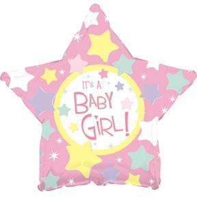17" It's a Baby Girl Many Stars Packaged Balloon
