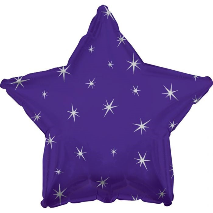 18" Purple Sparkle Star Foil Balloon