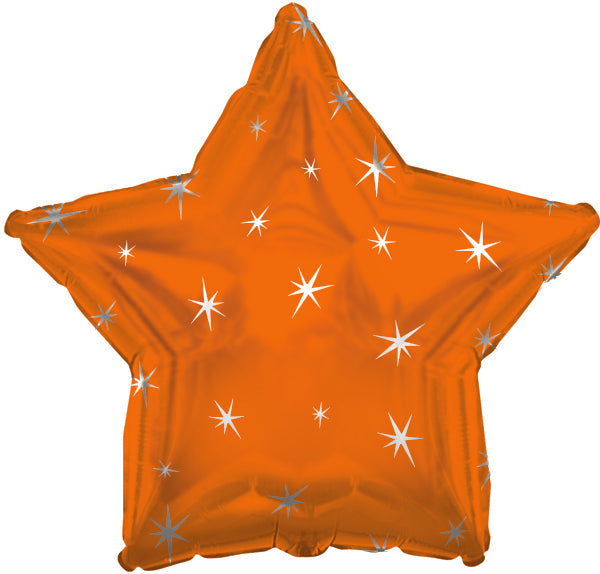 18" Orange Sparkle Star Foil Balloon