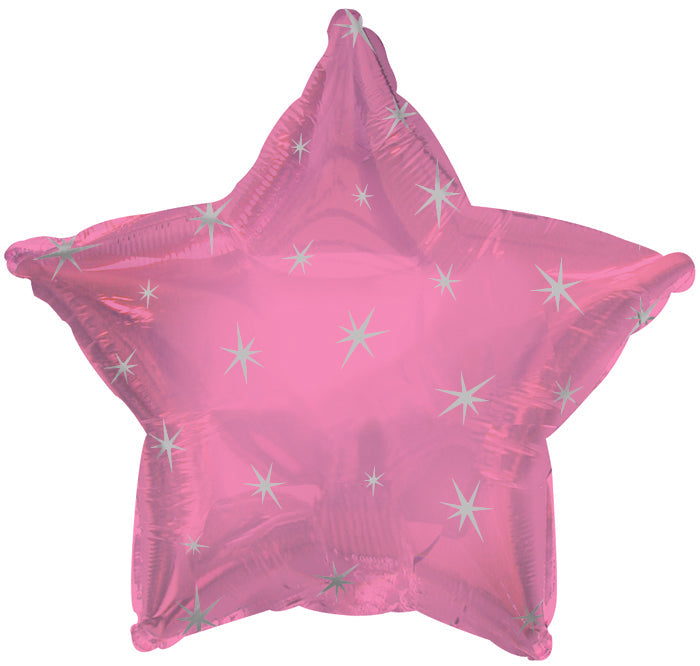 18" Pink Sparkle Star Foil Balloon