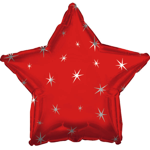 18" Red Sparkle Star Foil Balloon