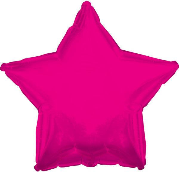 9" Airfill Only CTI Hot Pink Star Balloon