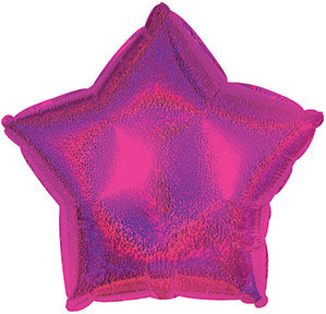 9" Airfill Only Hot Pink Star Dazzeloon Balloon