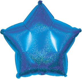 9" Airfill Only Blue Dazzleloon Star Balloon