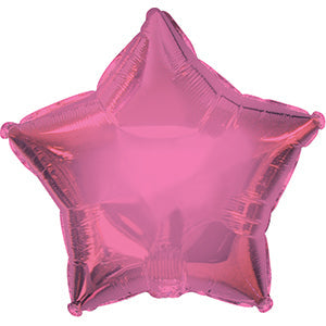 7" Airfill Only Candy Pink Star Self Sealing Valve Foil Balloon