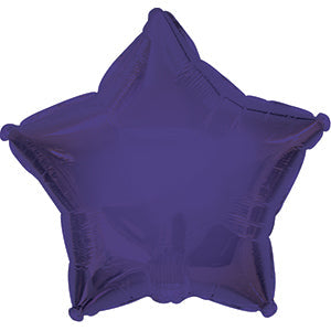 7" Airfill Only Purple Star Self Sealing Valve Foil Balloon