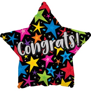 27" Congrats Stars Foil Balloon