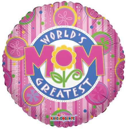 9" Airfill Only World's Greatest Mom Floral Fun Balloon
