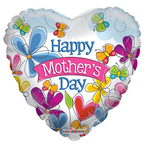 18" Happy Mother's Day Butterflies & Banner Balloon