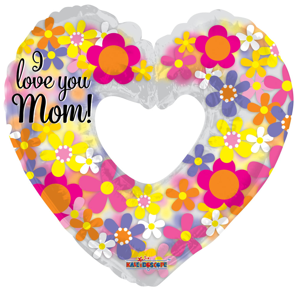 36" I Love You Mom! Shape Clearview Balloon