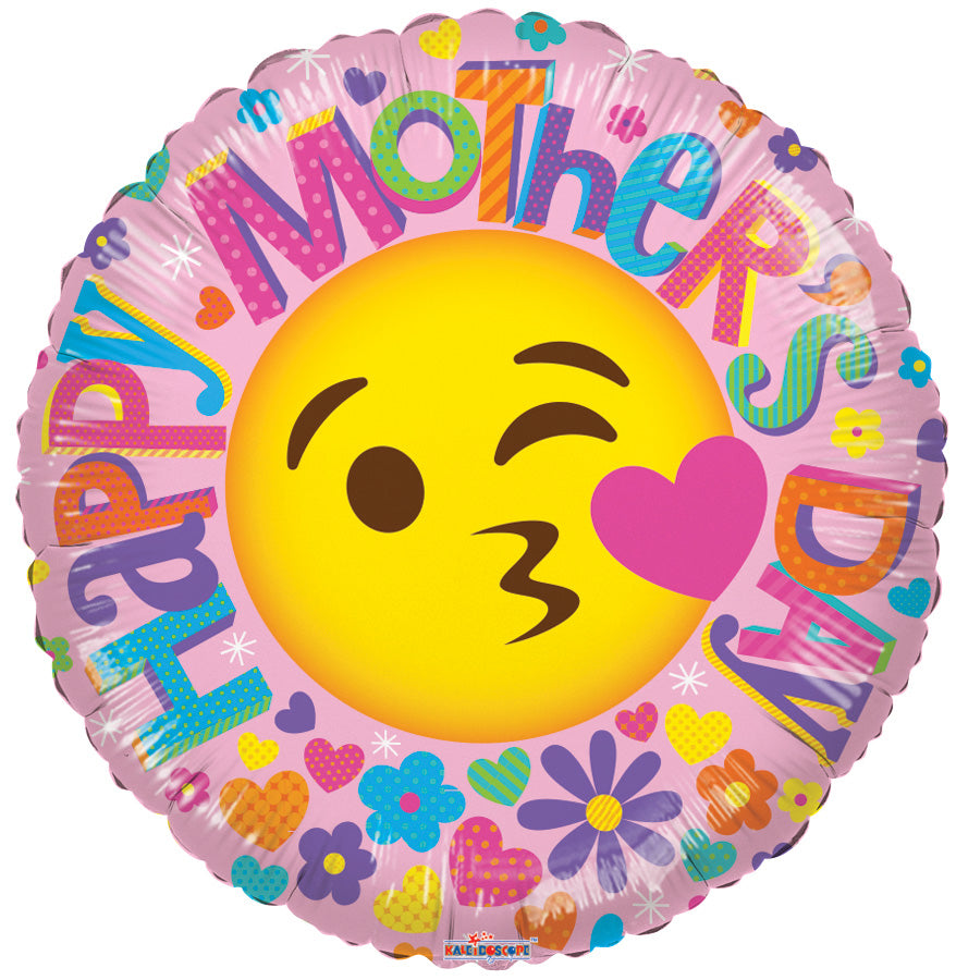 9" Airfill Only Happy Mother's Day Smiley Face Foil Balloon