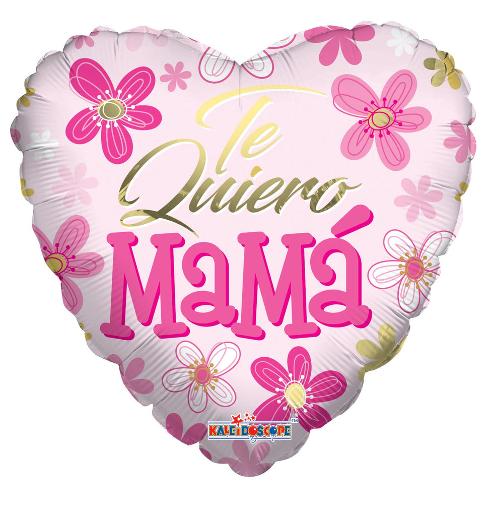 18" Te Quiero Mamá Pink Heart Foil Balloon (Spanish)