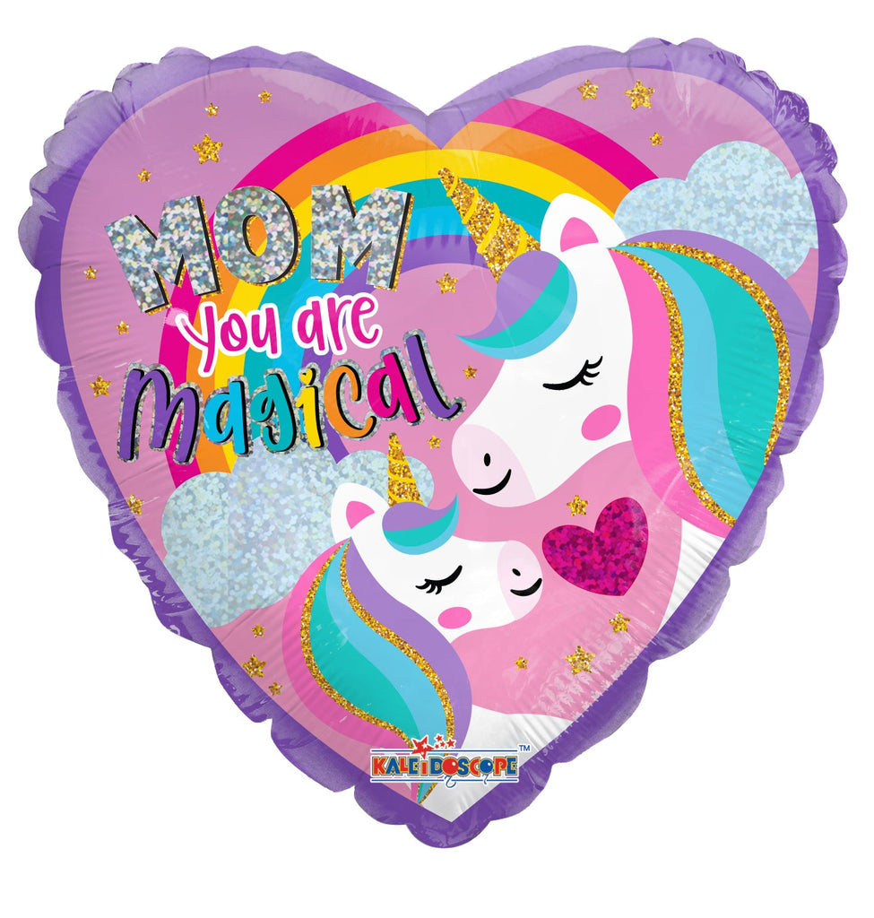 18" Mom Unicorn Holographic Foil Balloon