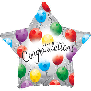 4.5" Airfill Only Congratulations Twinkling Star Balloon