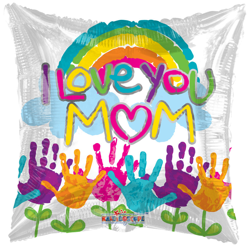 17" I Love You Mom Hand Foil Balloon