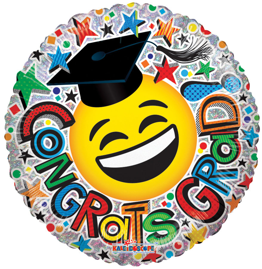 9" Airfill Only Congrats Grad Smiley Ho Foil Balloon