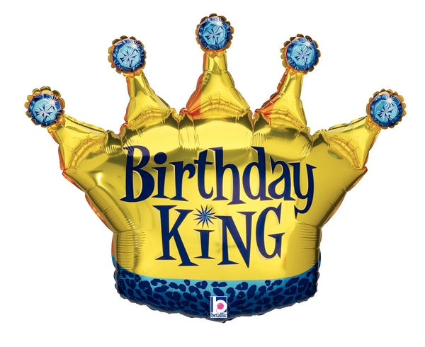 36" Foil Shape Balloon Birthday King Crown