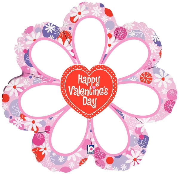 23" Showers of Love Happy Valentine's Day Daisy SuperShape Balloon