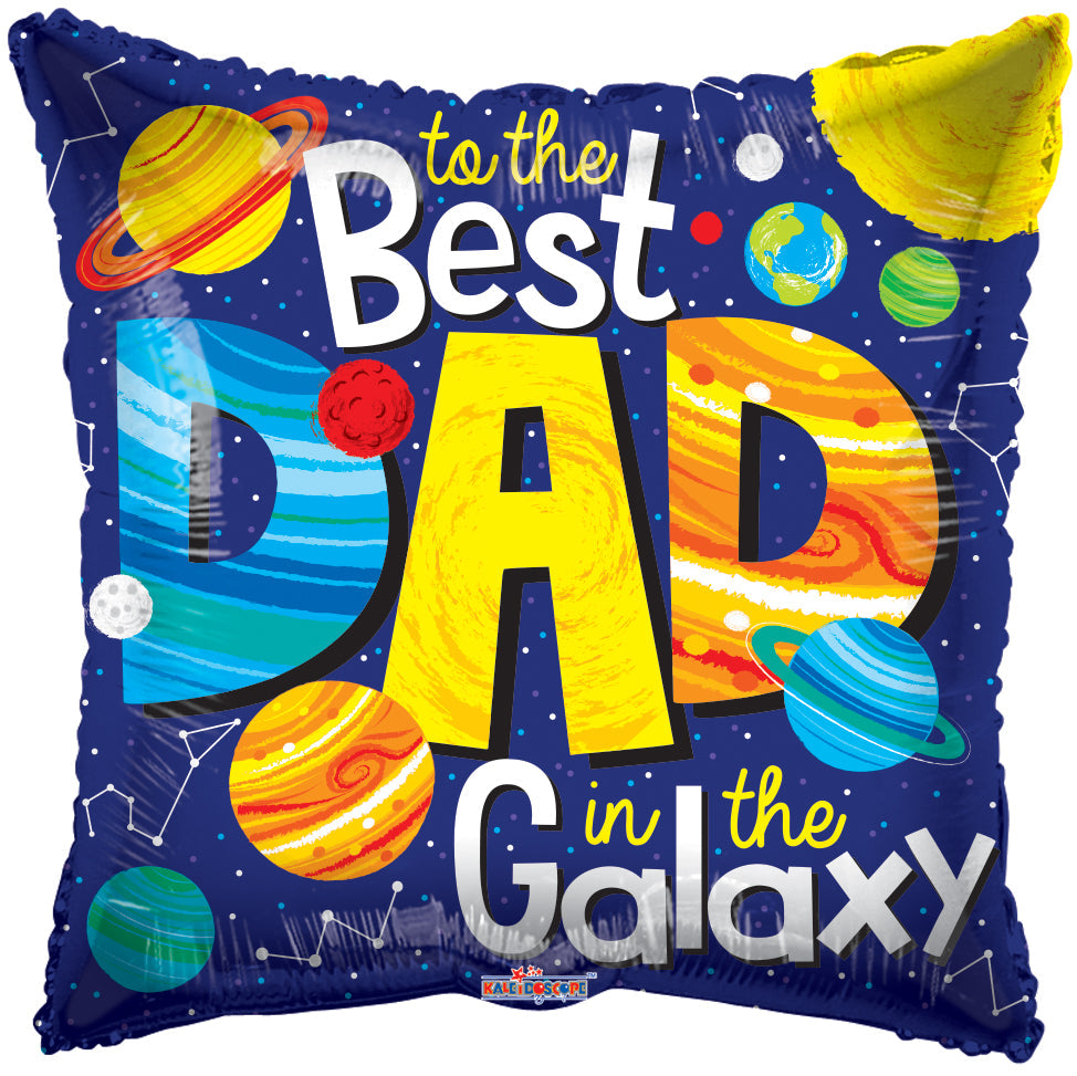 18" To The Best Dad In The Galaxy Foil Balloon