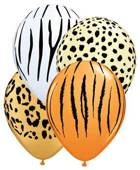 5" Assorted Animal Print (100 Per Bag) Latex Balloons