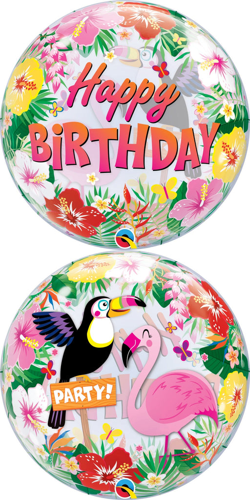 22" Tropical Birthday Party Bubble Balloon