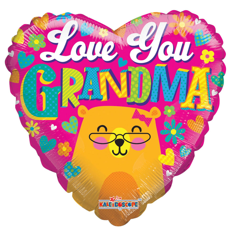 18" Love You Grandma Bear Foil Balloon