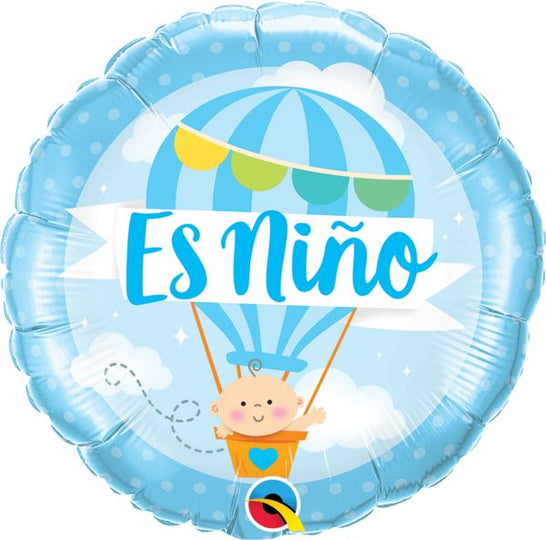 18" Es Niño Hot Air Balloon Foil Balloon (Spanish)