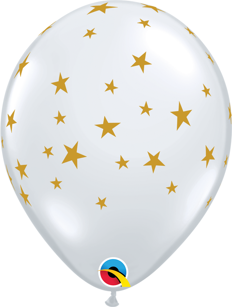 11" Contempo Stars Diamond Clear Latex Balloons
