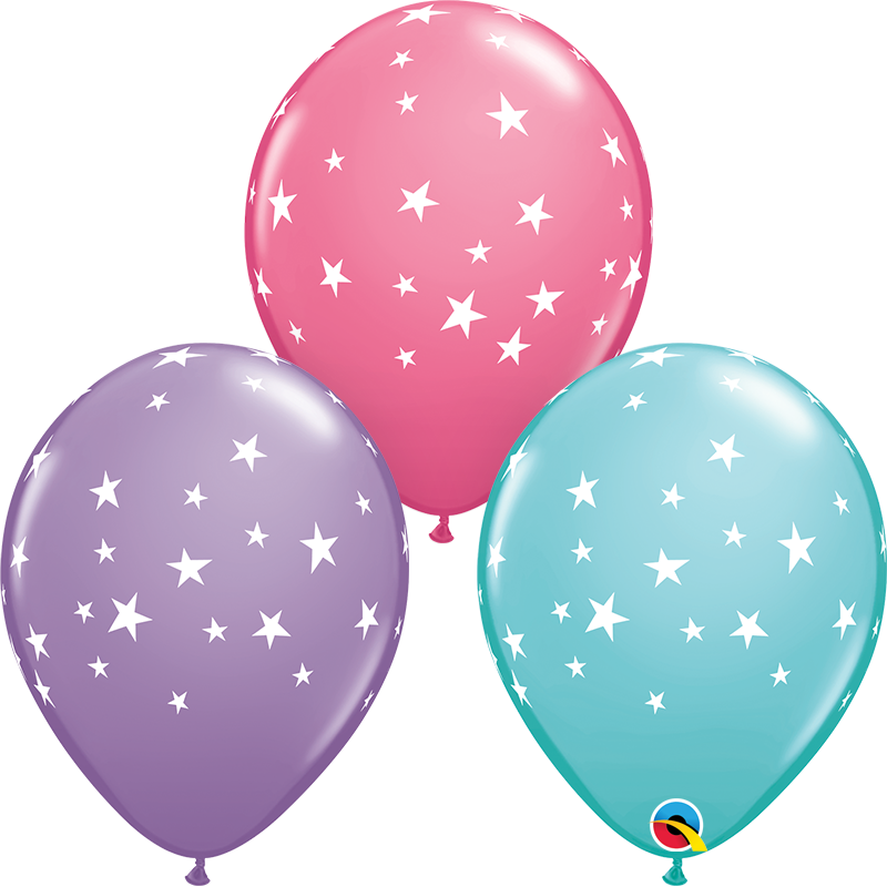 11" Contempo Stars Assortment Latex Balloons
