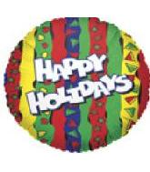 4" Airfill Only Happy Holiday Stripes Balloon