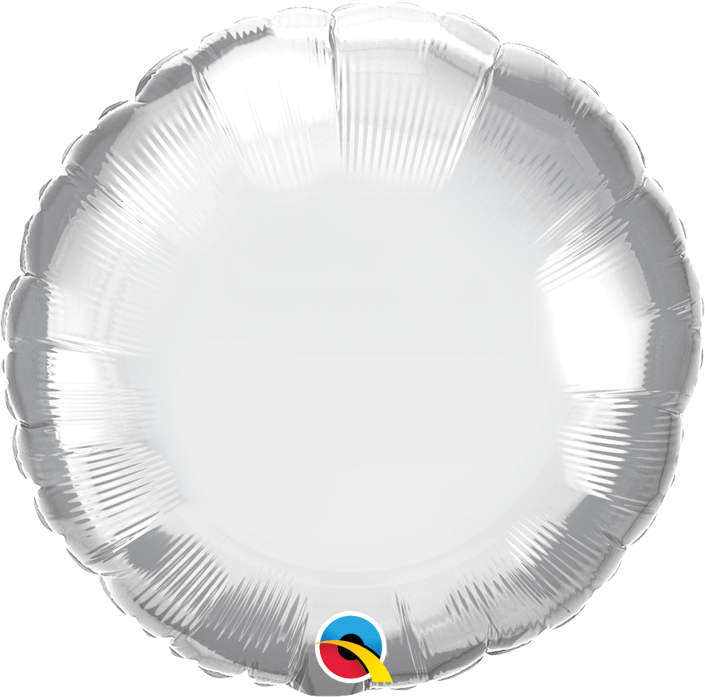 18" Round Qualatex Chrome Silver Foil Balloon