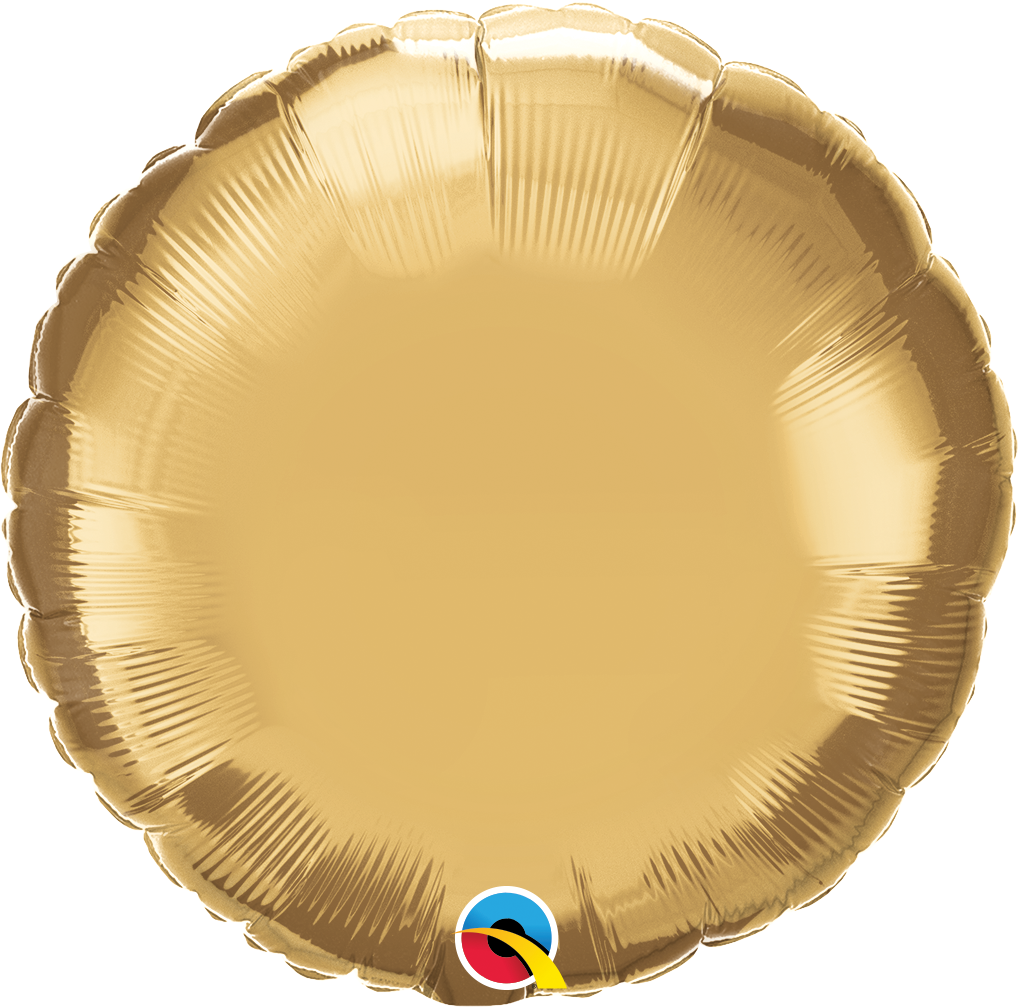 18" Round Qualatex Chrome Gold Foil Balloon