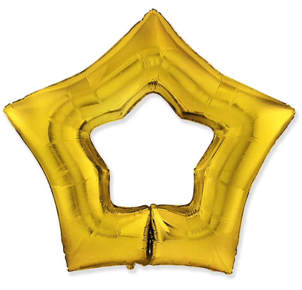 34" Gold Hole Star Foil Balloon