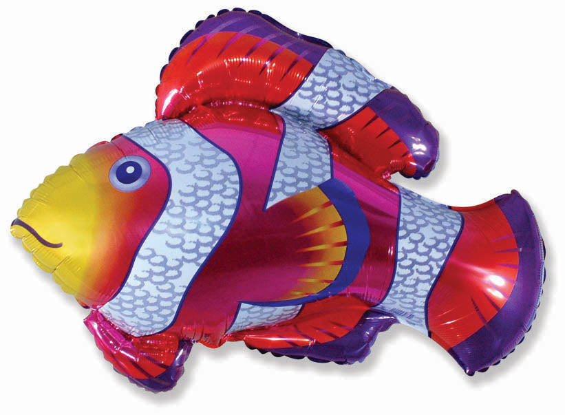 32" Clownfish Orange/Fuchsia Balloon