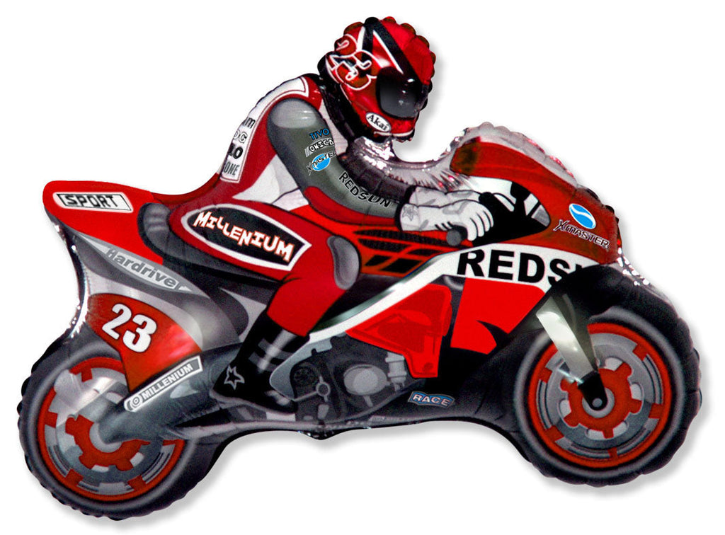 36" Moto Racing Bike Red Balloon