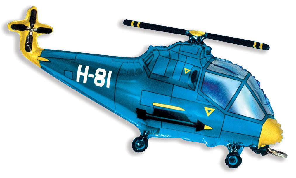 38" Helicopter Balloon Blue