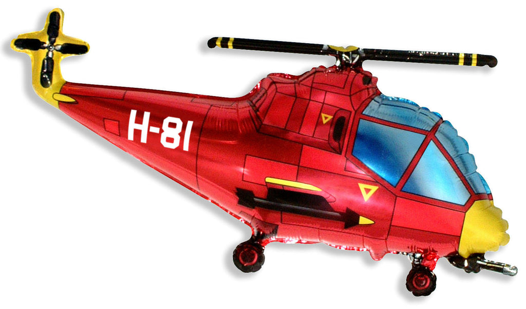 38" Helicopter Balloon Red