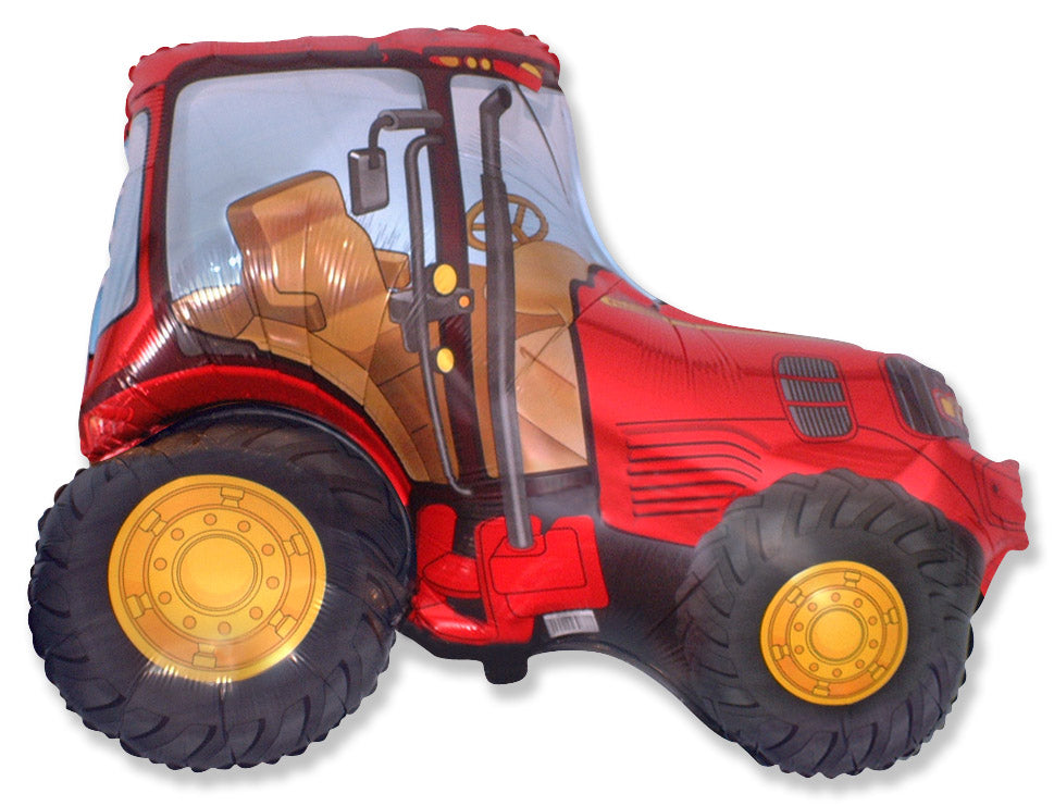 31" Red Tractor Shape Foil Balloon