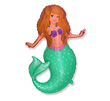 24" Pretty Mermaid Sparkling scales shaped Balloon