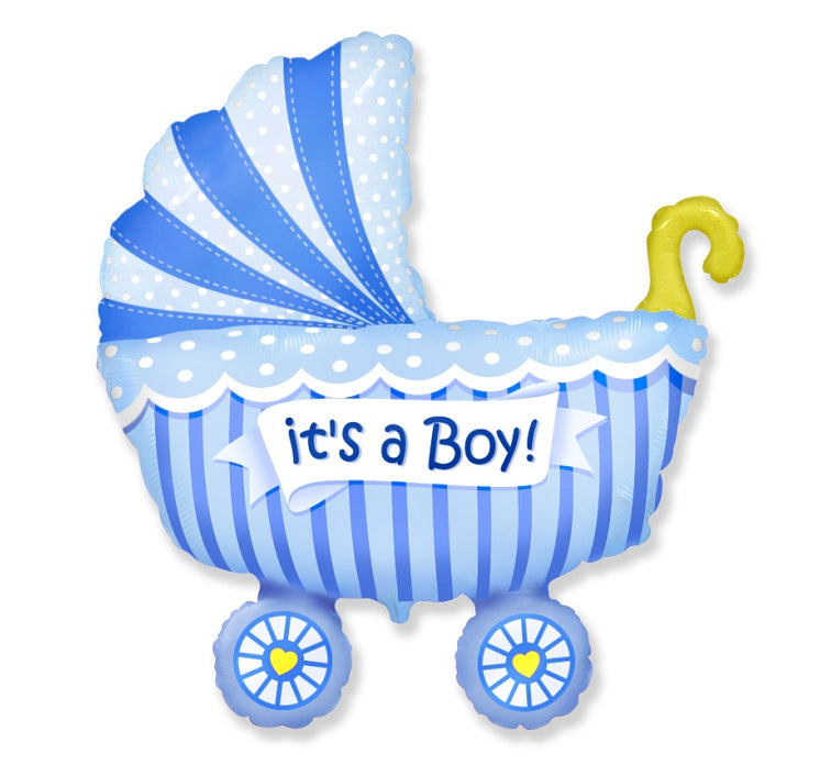35" Baby Buggy Boy Balloon