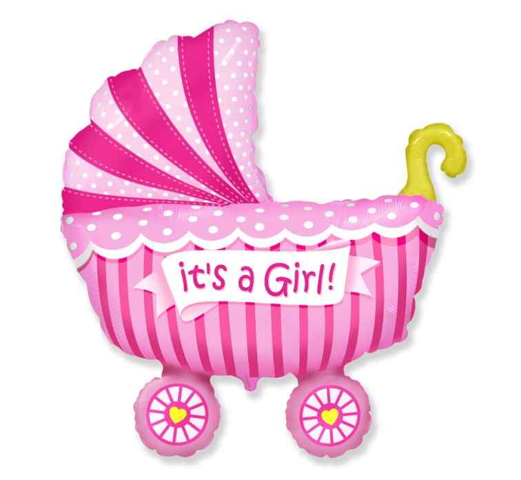 35" Baby Buggy Girl Balloon