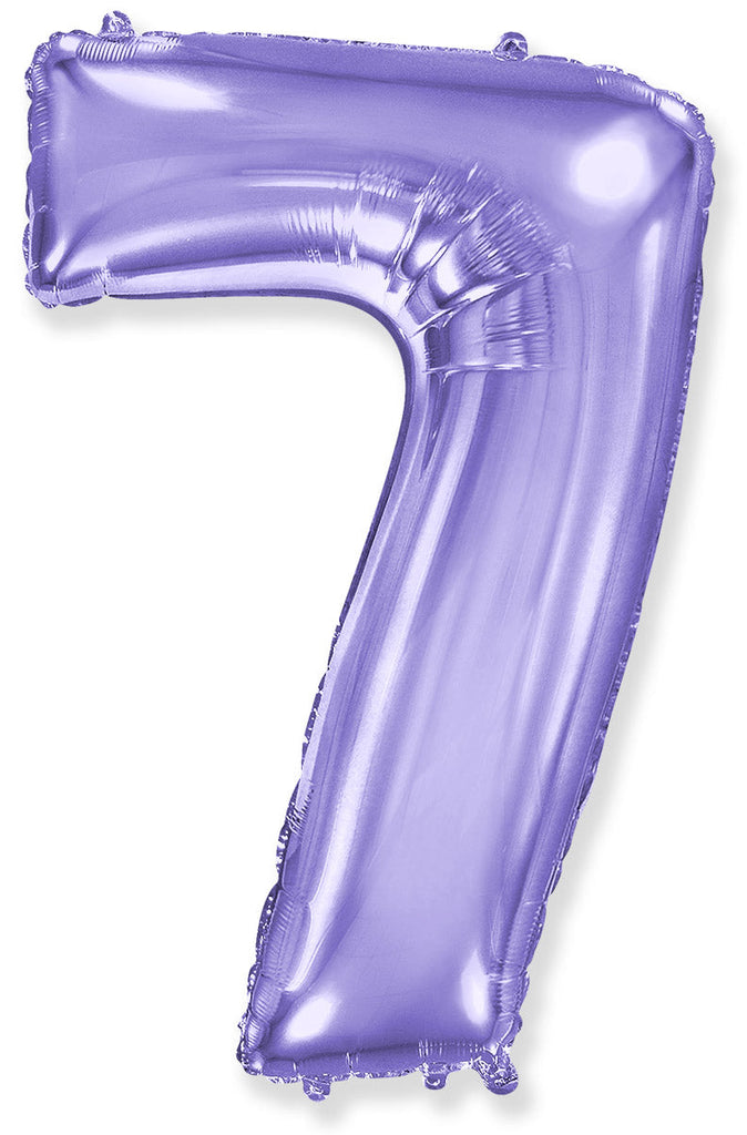 40" Lilac Number 7 Foil Balloon Flexmetal
